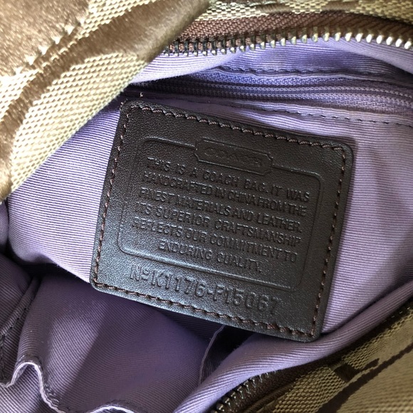 Coach signature brown shoulder hand bag - Picture 5 of 8